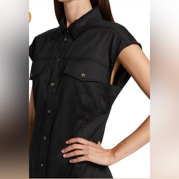 FRAME Arie Cap Sleeve Shirtdress - Picture 2 of 6